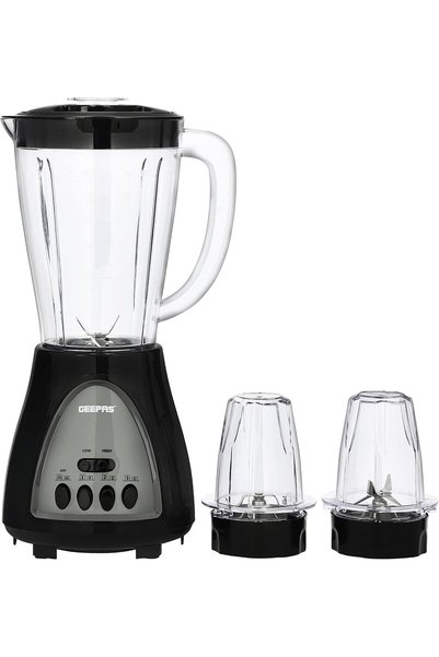 Generic خلاط 3 في 1 سعة 1.5 لتر بقوة 400 واط GSB44034 أسود/شفاف