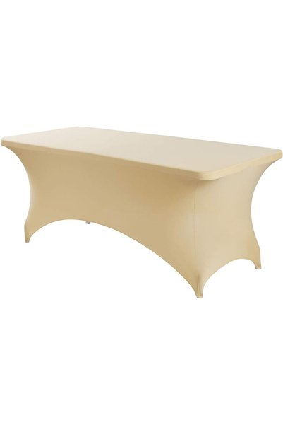 Generic 6FT Stretch Tablecloth, Rectangular Fitted Spandex Table Cover for We...