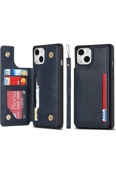 Generic غطاء لهاتف iPhone 11، غطاء بتصميم محفظة مع فتحات للبطاقات وحزام للمعص...