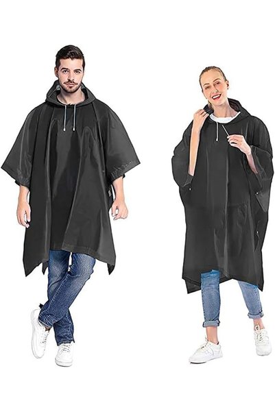 ToolHouse Adult Rain Poncho, Portable Adult Hooded Poncho, Foldable Waterproo...
