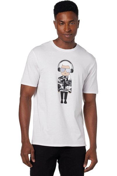Generic mens Reflective Men’s T-shirt, Karl Character With Headphones Short S...