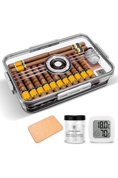 Generic Cigar Humidor Large Accommodate 20-30 Cigars,Built-in Cedar Wood Shel...