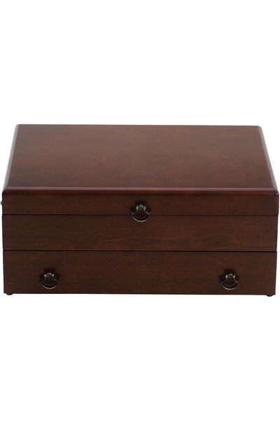 Generic 44C Bristol Flatware Chest, 15 by 11.25 by 6-Inch, Cherry with Brown ...
