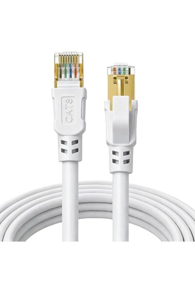Generic Cat 8 Ethernet Cable 3FT, 40Gbps Round Internet Cable (3ft, White)
