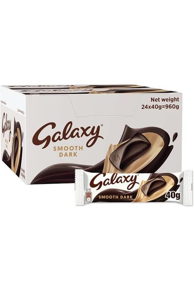 GALAXYBUTIQUE شوكولاتة "جالاكسي سموث" الداكنة، 24 قطعة، كل قطعة 40 جرامًا، لو...