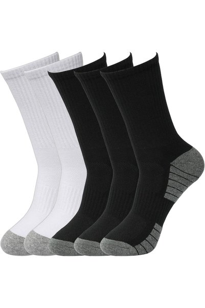 Generic 5 Pairs Cushioned Crew Cotton Socks for Men Women