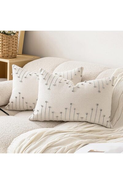 Generic Boho Throw Pillow Covers 12x20 Set of 2 Neutral Decorative Textured C...