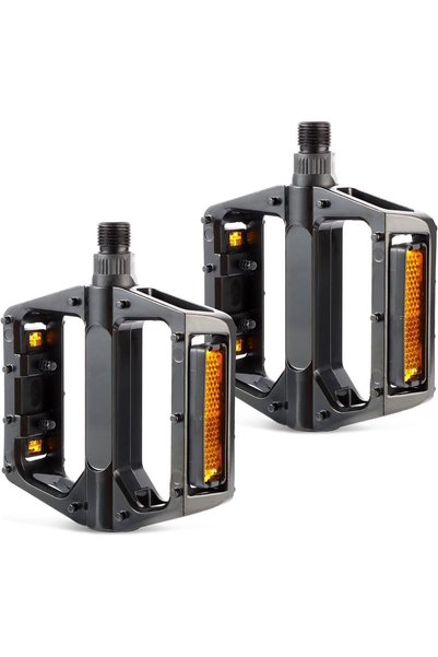 Generic Aluminum Bicycle Pedal 9/16'', Wide Alloy Platform with Built-In Refl...