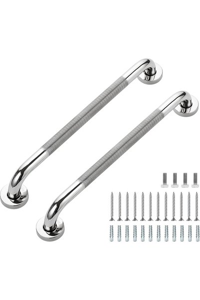 Generic Grab Bars for Shower, 18 Inch Shower Handle, 2 Pack, Polished Nickel ...