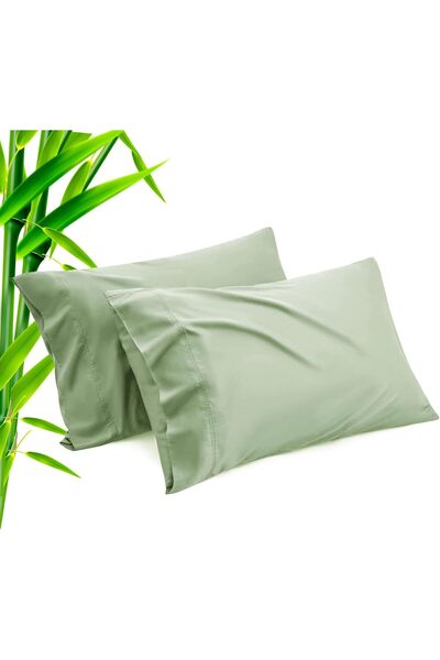 Generic Green Pillow Cases Queen Size 2 Pack, Bamboo Rayon Cooling Pillowcase...