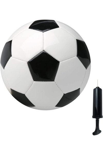 Generic Soccer Ball Size 2,3,4,5 with Pump Needle Classic White Black Thicker...