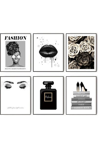 Generic Glam Black Gray Fashion Wall Decor Girls Room Decor Wall Art Pints Si...