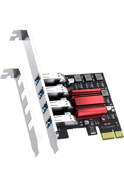 Generic U3044BG 4-Port PCIe USB 3.0 Card, USB 3.2 Gen 1 5Gbps, PCIe x1