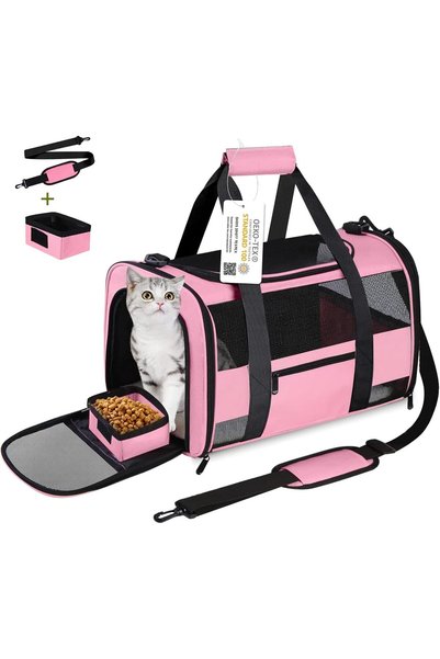 Generic Cat Carrier, Dog Pet Carrier Airline Approved for Cat, Small Dogs, Ki...