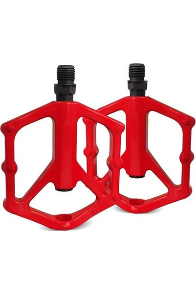 Generic Non-Slip Bike Pedals, Aluminum Alloy for 9/16" Road & MTB, Red