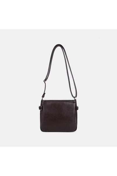 Desa Geantă crossbody pentru femei, de culoare maro închis, cu fermoar și num...