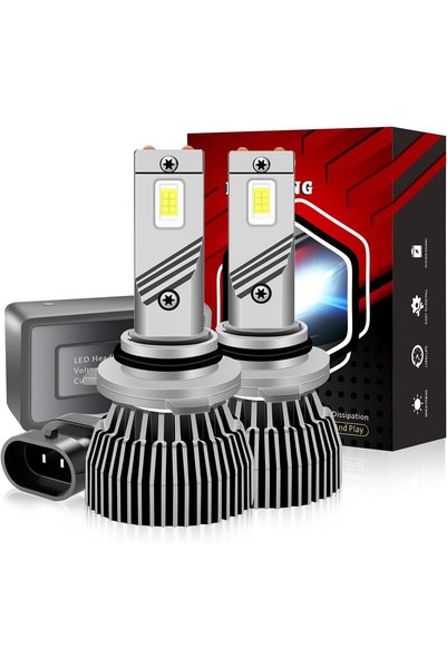 Generic مصباح أمامي LED بقوة 130 واط، طراز 9006، بدرجة حرارة لون 6500 كلفن، ف...