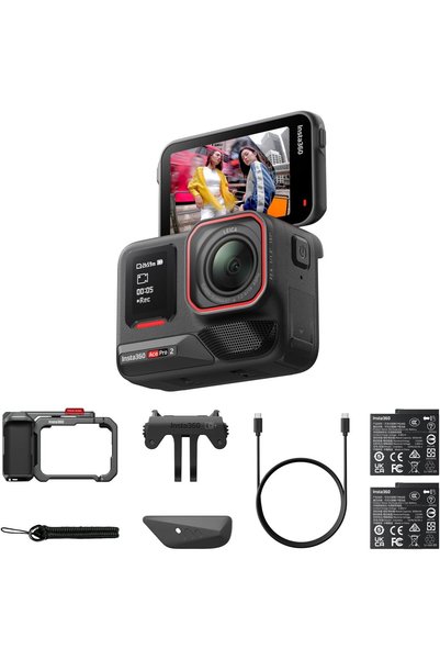 Generic حزمة Ace Pro 2 Xplorer باللون الرمادي - كاميرا أكشن بدقة 8K، مع بطاري...