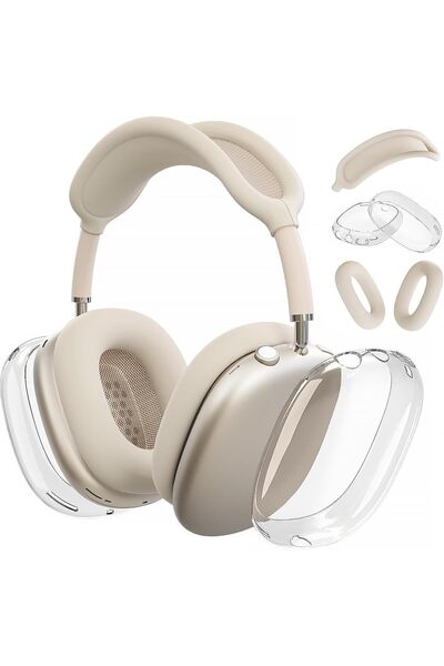 Generic غطاء سيليكون لسماعات AirPods Max (موديل 2024/2020)، غطاء شفاف وناعم م...