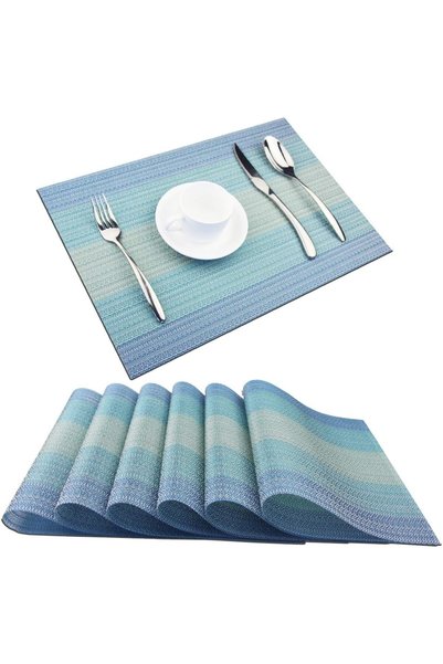 Generic Placemat,Washable Woven Non-Slip Insulation Durable Placemat Vinyl Ta...