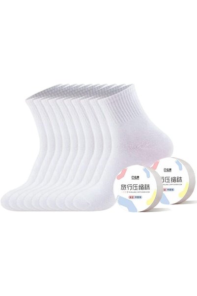 Generic 10 Pairs Disposable Cotton Socks for Men and Women - Wash-free, Porta...