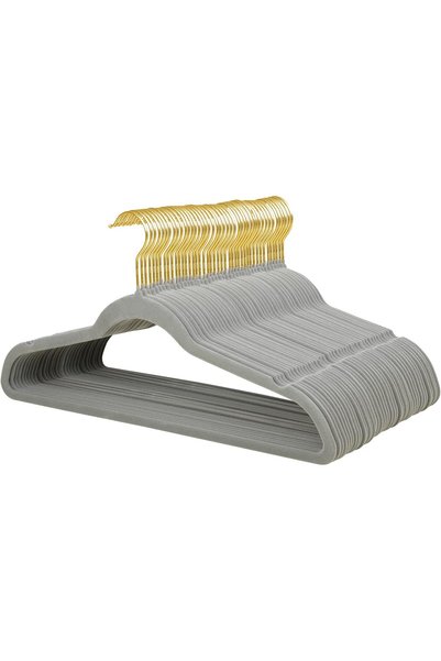 Generic Velvet Coat Hangers with 360° Swivel Gold Hook, Non-Slip Felt Suit Ha...