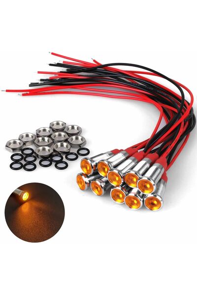 Generic 10Pcs 6mm (1/4") Energy Saving LED Indicator Light 12V-24V 20mA Metal...