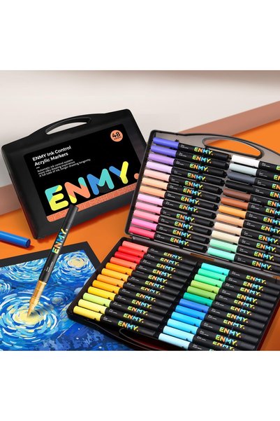 Generic 48 Colors Acrylic Paint Pens, Direct Liquid Paint Marker Pens, Fabric...