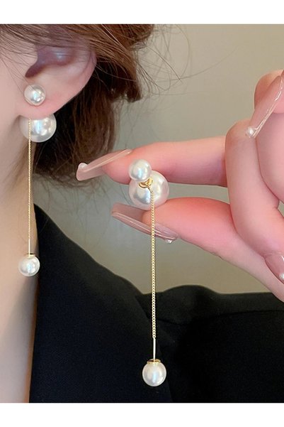 Take Two By Styli Earrings with Faux Pearls