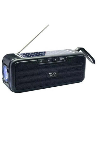 FOXMAG24 Portable Speaker, Solar Panel, Bluetooth 5.0, FM Radio, Black