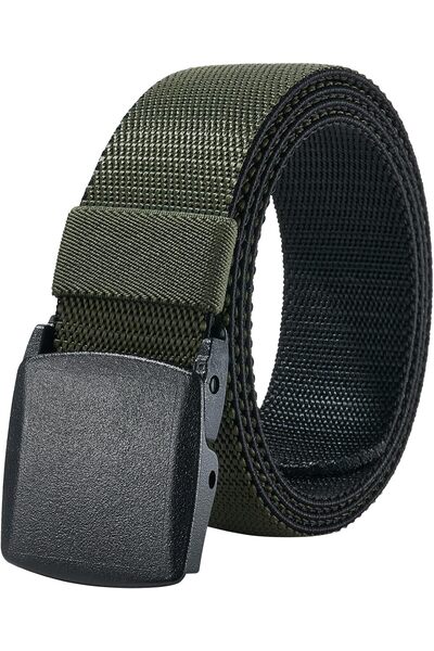 Generic Men's Elastic Stretch Belts - 2 Colors in 1 Reversible Belt Strap wit...