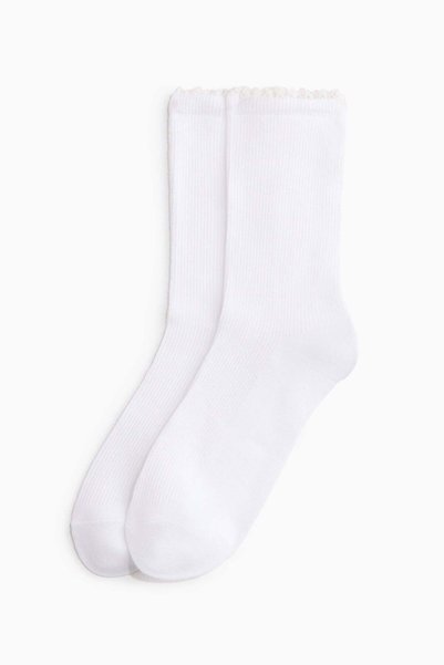 H&M 2-pack lace-trimmed socks