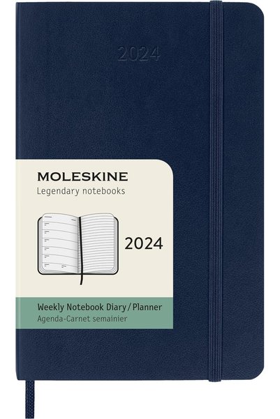 Generic 2024 Weekly Planner, 12M, Pocket, Sapphire Blue, Soft Cover (3.5 x 5.5)