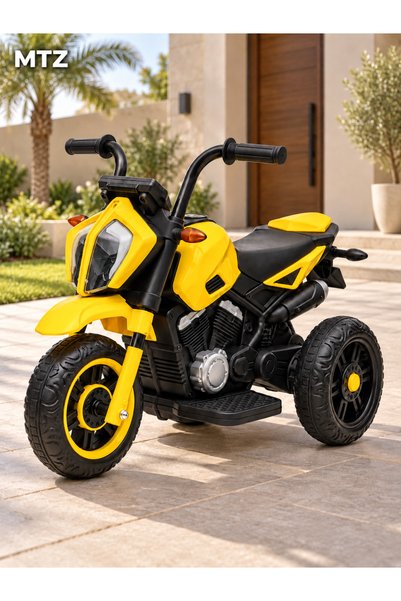 mtz Kids 3-Wheel Ride-On Motorcycle Toy, Green Motorbike Style Ride-On Vehicl...