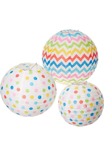 Generic 248900.9 Hot Stamped Hanging Paper Lanterns | Rainbow | Pack of 3 | P...