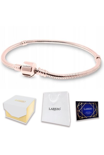 Larezo Brățară Argint 925, Modulară Charms Șarpe, Roz, Placată, Pentru Damă, ...