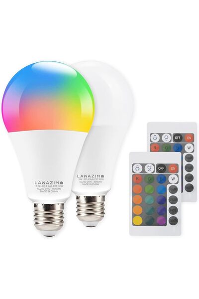 Generic لمبة LED 5 واط A60 E27 - عبوة من قطعتين 3000-7000K RGB - إضاءة متغيرة...