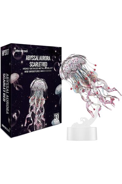 Generic 3D Metal Puzzles Scarlet Red Jellyfish Metal Model Kits for Adult Bra...