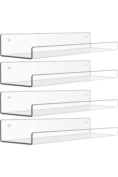 Generic Brand Set de 4 rafturi de expunere transparente din PS, montabile pe ...