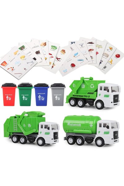 Generic Garbage Truck Toy, 3 Pack Friction Powered Waste Management Garbage T...