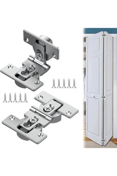 Generic 180 Degree Adjustable Bifold Hinges - 2 Pack for Closet & Inner Doors...