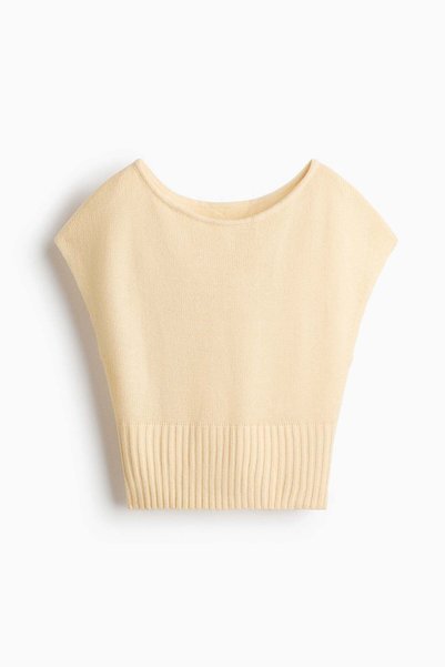H&M بلوزة محبوكة مكشوفة الكتفين