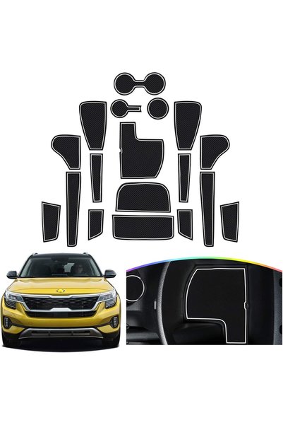 Generic Door Slot Mat for 2020 2021 Seltos Celtos Non-Slip Interior Door Groo...