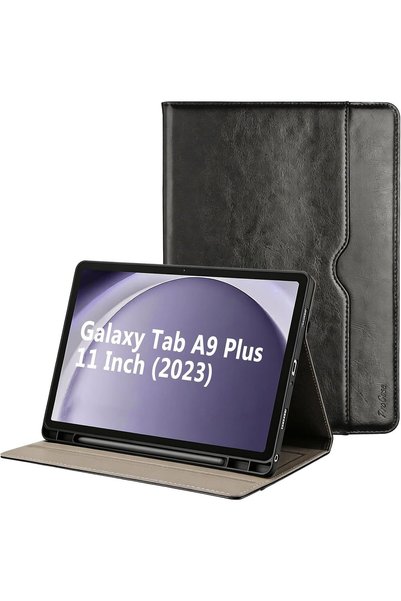 Generic غطاء حماية فاخر من جلد البولي يوريثان لجهاز Galaxy Tab A9 Plus بشاشة ...