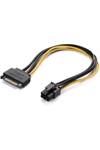 Generic MAXZIQF 15pin SATA الطاقة إلى 6pin PCI-e PCI Express كابل محول لبطاقة...