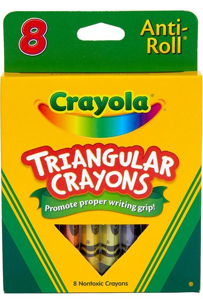 Generic - 8 ct. Anti-Roll Triangular Crayons