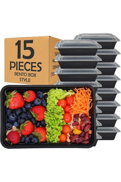 Generic Meal Prep Containers [15 PCS] 32 oz. Food Storage Plastic Container w...