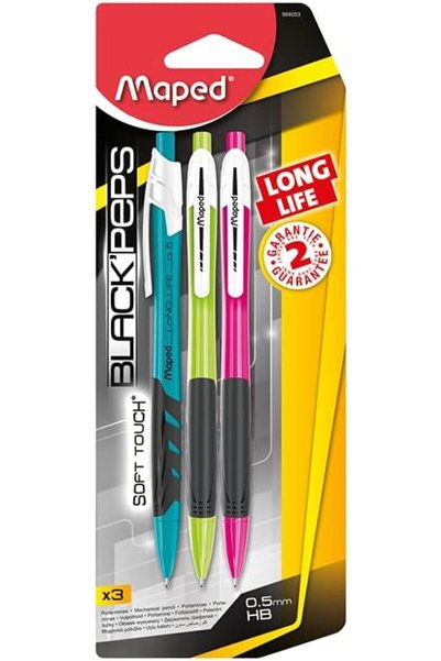 Generic 564053 قلم رصاص ميك 0.5 طويل العمر عبوة 3 قطع أسود