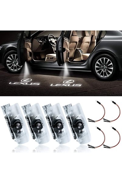 Generic 4 قطع من أضواء LED لعرض شعار السيارة على الباب، أضواء ليزر ترحيبية، أ...