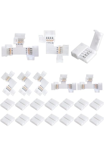 Generic مجموعة أدوات تركيب شريط إضاءة LED ذاتية التركيب، 4 دبابيس، 10 مم، موص...